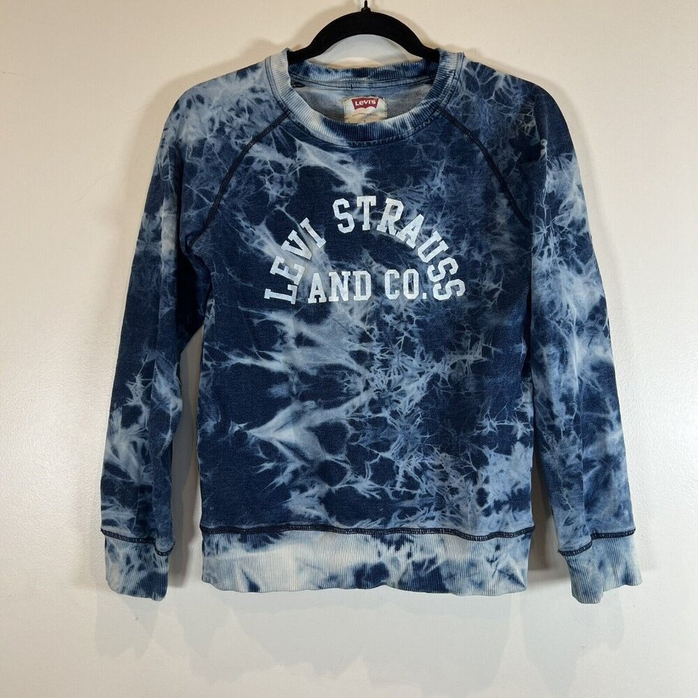 Levi Strauss Co Tie Dye Crew Neck Blue Sweatshirt Youth L 12-13 years, Women’s S